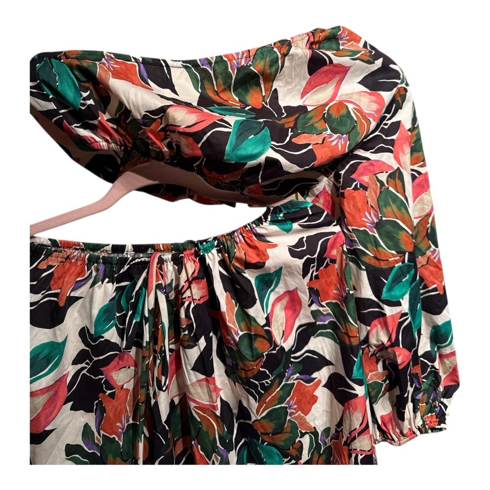 Misa Las Palmas floral Dress - crop top one shoulder with maxi skirt Size small - Picture 4 of 9